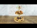 AMMAKE Easy to Assemble 3 Tier Cupcake Stand Wooden Cake Holder Dessert Plates