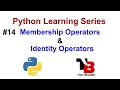 Membership operators and Identity operators in Python Python Tutorial for Beginners in Hindi