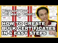 HOW TO CREATE BULK CERTIFICATES IN 4 EASY STEPS Microsoft Office Mail Merge Tagalog TUTORIAL
