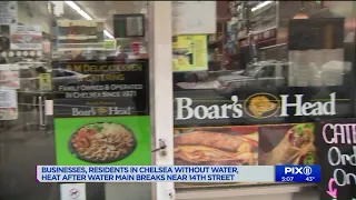 Businesses residents without water heat after water main breaks on 14th Street