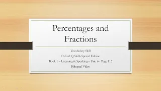 B1LS Unit 6 Vocabulary Skill Percentages and Fractions