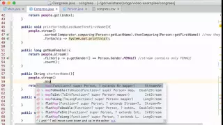 Java 8 Stream sorted forEach map filter min Comparator comparing
