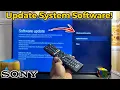Sony Smart TV How to Do System Software Update