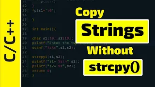 How to copy string without using strcpy function C programming C language tutorial for beginners