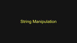 Python Tutorial - String Manipulation