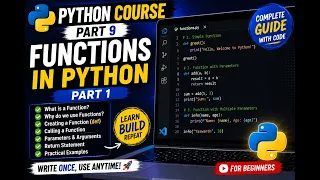 Python Complete Course for Beginners - Part 9 Functions in Python
