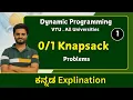 0 1 knapsack problem part 1 data structures Algorithm VTU All universities