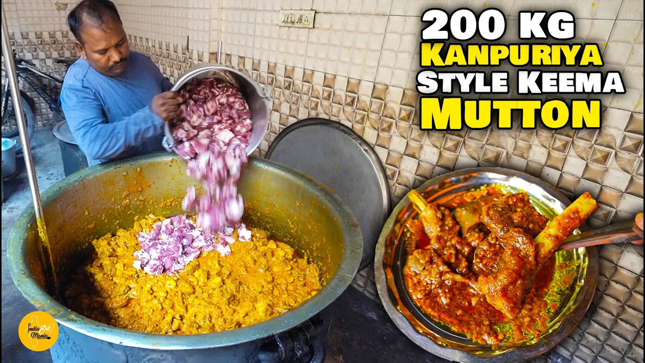 Kanpuriya Style Anil Keema Mutton Daily 200 Kg Mutton Making Rs. 225/- Only l Kanpur Street Food