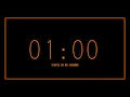 1 minute timer 60 seconds Orange neon dark mode timer countdown