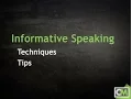 Informative Speaking Techniques Tips
