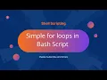 Bash Shell script Simple for loops and for loop with seq command
