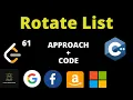 Rotate List Leetcode Leetcode 61 Leetcode October Challenge