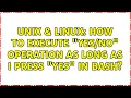 Unix Linux How to execute operation as long as I press Yes in bash 2 Solutions