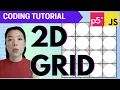 p5 js Coding Tutorial 2D Grid w Nested Loop
