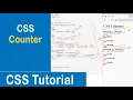 CSS Counters Counter-Reset Counter-Increment Content Counters CSS Tutorial