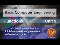 9 5 3 Function with argument but without return type Unit 9 BT-205 C Programming