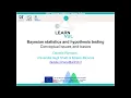 H2020 LEARNVUL Summer School Sep 2021 Bayesian statistics and hypothesis testing Part I