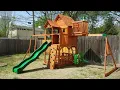 Backyard Discovery Skyfort II Playground Cedar Wood Swing Set Outdoor Playset for kids Review