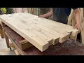 Download Lagu Woodworking Skill. Building a GIANT Reclaimed Pine Desk | Incredible Single Pedestal Joinery