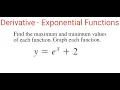 Find MAX MIN Values Graph Function y e x 2