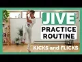JIVE PRACTICE ROUTINE KICKS and FLICKS