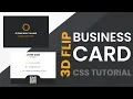 3D Flip Business Card CSS CSS Cards CSS Tutorial