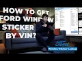 How to get your Ford Window sticker Original Window sticker by VIN