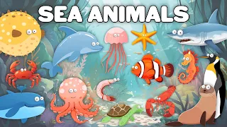 SEA ANIMALS MARCHING | The Underwater Parade | Discover and Learn the Names of 15 Cute Sea Creatures