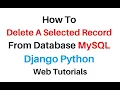 Django Python Delete A Record From Database MySQL 5 7