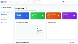 Marketplace Java Spring Boot 3 Thymeleaf TailwindCSS Template complet pret a l emploi