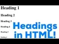 How to add headings in HTML HTML Basics