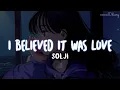 Solji `I Believed It Was Love (사랑이라고 믿었다)` Easy Lyrics [Sub Indo]