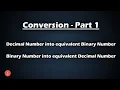 Decimal to Binary Conversion - Conversion of Numbers Part 1 BluejCode