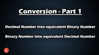 Decimal to Binary Conversion - Conversion of Numbers Part 1 BluejCode
