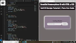 Beautiful Neumorphism UI with HTML CSS Soft UI Design Tutorial Pure Css Code
