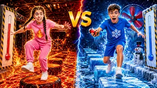 Frío VS Caliente Challenge para Nastya y Artem