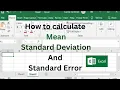how to calculate Mean Standard Deviation And Standard Error in Excel Step by Step Guide