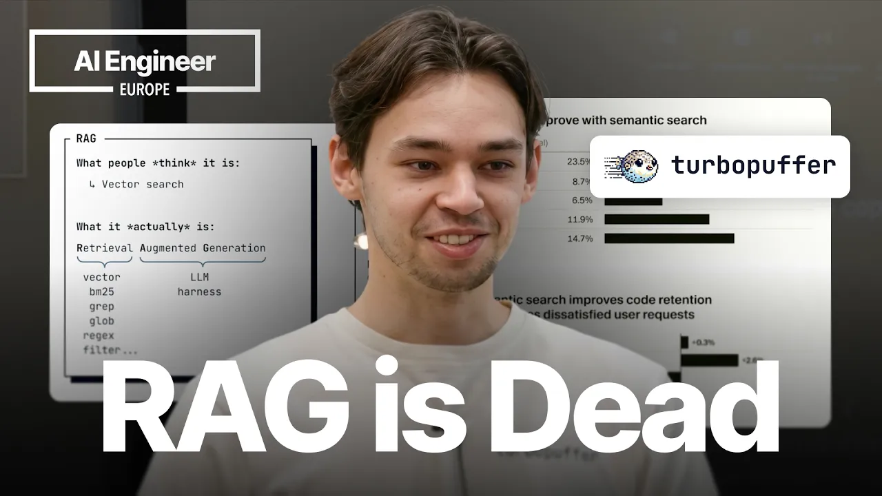 RAG is dead, right?? — Kuba Rogut, Turbopuffer: video thumbnail