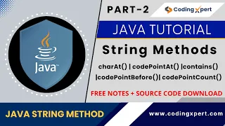 String Methods in Java charAt codePointAt codePointBefore codePointCount learn Java