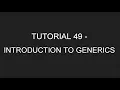 Java Programming Tutorial 49 - Introduction To Generics in Java in English