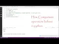 Lecture 12 - Comparsion Operators in Python LearningStrome Academy