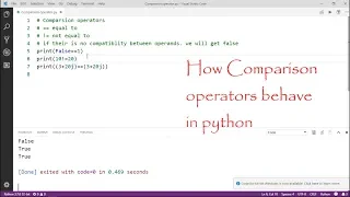 Lecture 12 - Comparsion Operators in Python LearningStrome Academy
