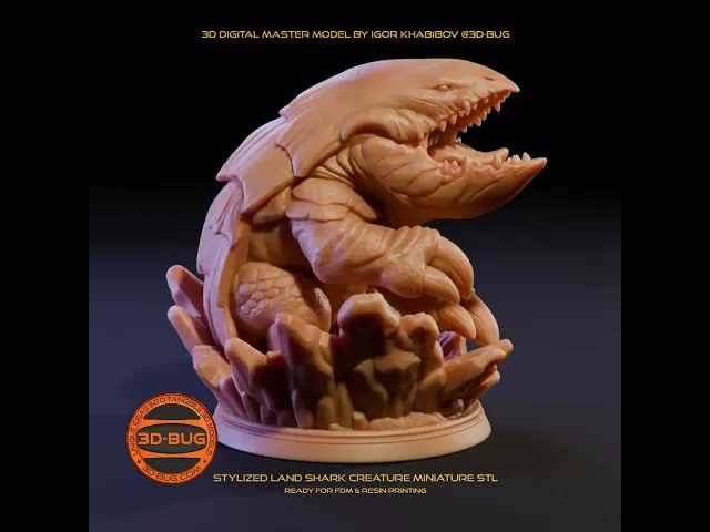 Stylized Land Shark Creature Miniature video thumbnail
