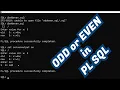 check odd or even in PL SQL Programming pl sql basic program odd even program