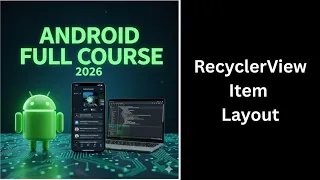474 RecyclerView Item Layout in Android Studio XML Design Tutorial Complete Android Course Kotlin