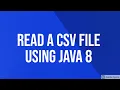 Read csv file using java 8
