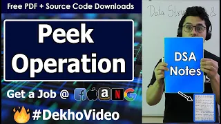 Peek Operation in Stack Using Arrays With C Code Explanation