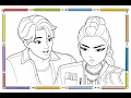Rumi Jinu Coloring Page - K-Pop Demon Hunters