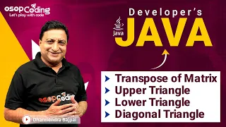Diagonal Matrix Upper Lower Triangular Transpose of Matrix Java for Developers