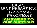 Basic Math Lesson 6 - Answers to Quiz Questions